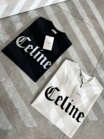 Celin*瑟琳 2025春夏新款时尚休闲圆领短袖T恤，经典男女同款情侣短袖T恤衫！贸易公司渠道稀出，同步官网发售！25年早春时尚新款推荐，越来越向年轻新势力迸