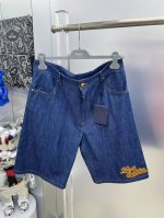 160（顶级复刻） louis Vuitton/路易威登夏季新款牛仔套装牛仔短裤 刺绣字母主题 官网同步 男女同款 原版复刻 随意对比 细节拉满 顶级复刻！ 王