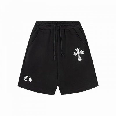 高版本Chrome Hearts 克罗心十字印花短裤 男女同款 采用100%纯棉毛圈面料 棉质细腻柔软轻薄透气 简单的梵文和十字印花设计 不失单调 最绝的是黑色