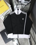 版型偏大 Adidas阿迪达斯韩版明星同款撞色三杠双开拉链刺绣外套 男女同款 定制面料 70%棉20%氨纶10%聚酯纤维健康布 区别市场其他货源 双开门拉链 定