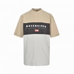 balenciaga 巴黎世家 25Ss 三色拼接字母印花短袖 采用16支精梳赛络纺纱，对板定织16支加厚单面布，无尘烧毛加食毛工艺，洗后无毛绒。洗后克重260