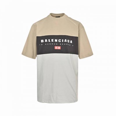balenciaga 巴黎世家 25Ss 三色拼接字母印花短袖 采用16支精梳赛络纺纱，对板定织16支加厚单面布，无尘烧毛加食毛工艺，洗后无毛绒。洗后克重260