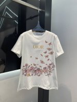 dior25春季新款！经典蝴蝶图案印花 高级上档次 纯净百搭不挑人 提亮肤色超显白！轻柔穿出简约高级感 适合各种搭配 Sml