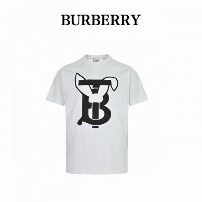 Burberry 巴宝莉 23Ss 兔年限定兔子字母印花短袖 原版 p 00购入开发、特定 G 50S双股丝光棉面料， 搭配32S,2×2螺纹。对色定染、面料螺