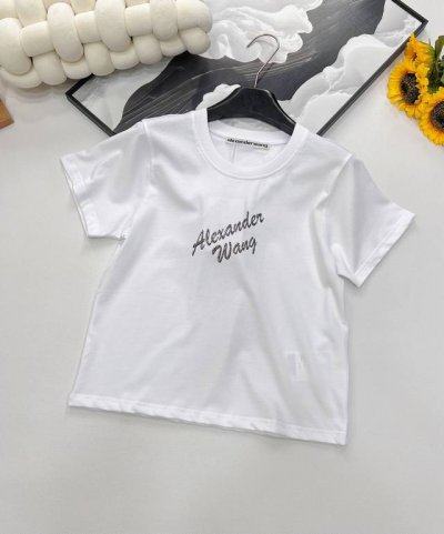 alexander Wang 25Ss春夏新款烫钻钉珠圆领短袖T恤丨独家Yb开发！高版出品！采用克重纯棉制成 垂坠感十足 呈现显瘦视觉效果 利用水洗工艺还原均匀