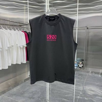 Bal 巴黎世家 2025夏季新款 无袖背心 厚板硅胶工艺 男女同款宽松版 S M L Xl Xxl 五个码 颜色 黑色 白色 灰色