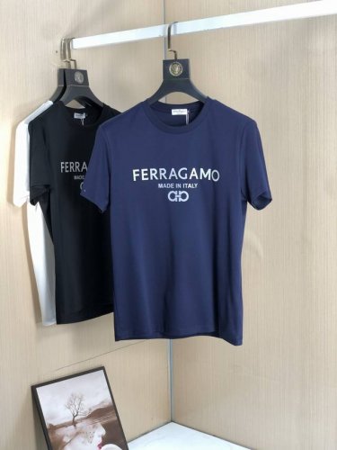 p140 菲拉格慕-25Ss新款春夏短袖T恤Polo，最高版本客供定制高端双面丝光棉面料简单时尚款，拼色螺纹超级好看！胸前蒙口刺绣经典Logo简单大方的款式！满