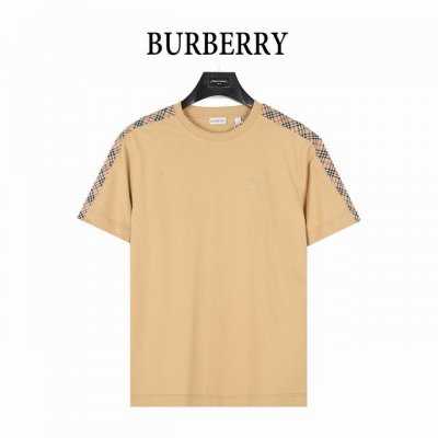 burberry 巴宝莉 25Ss 肩部格纹织带拼接短袖T恤 采用定制面料 添加杜邦公司Sorona 索罗娜 材料 亲肤性好 改善缩水 同时可以支撑面料良好的保