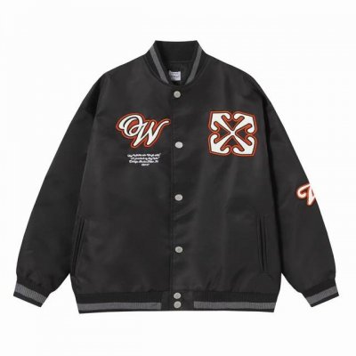 off White X31 尺码：M Lxl Xxl Offwhite24Ss走秀款棒球服夹克外套 原板开模，耗时一个月出货 重工刺绣拼皮棒球服 大身采用羊毛呢