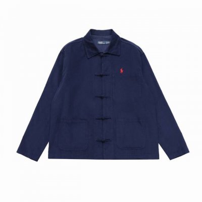 顶级复刻版本 Ralph Lauren 拉夫劳伦中式刺绣灯芯绒复古长袖衬衫唐装外套 款号：W 12 颜色：黑色 卡其色 藏青色 顶级复刻版本 区别市场通货 进口