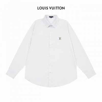 lv 路易威登 四季款 官网Logo 设计 长袖衬衫 对版定染面料 上身高级感十足 纯棉竹纤维面料 高品质 男女同款 码数:39-43 M-3Xl