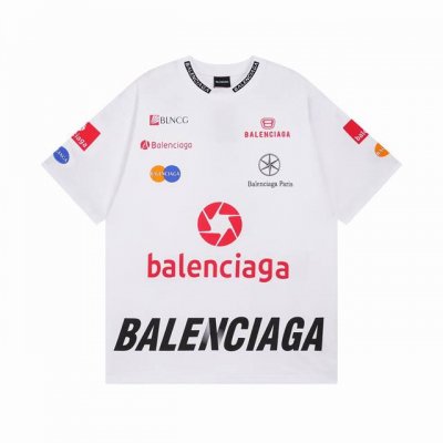 Balenciaga 巴黎世家2025 Ss 多位Logo经典印花领口刺绣成衣磨烂做旧短袖T恤 本市场No.1的质量 真正天花板品质 全部原版开发注意细节图 避