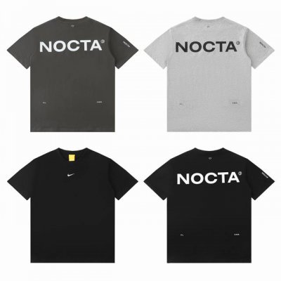 Nike X Nocta联名款Ss24纯棉字母印花短袖T恤 面料：240G双纱面料，不变型不起球 辅料；全套辅料定制；1:1版本 颜色：黑色，深灰色，浅灰色 尺