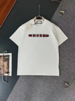 Gucci* 古奇*春夏最新款圆领时尚短袖T恤，重克纯棉双纱纯棉面料！贴肤舒适，耐看又好穿，经典字母Logo设计，原厂工艺一丝不苟，休闲百搭必备款 码数 S M