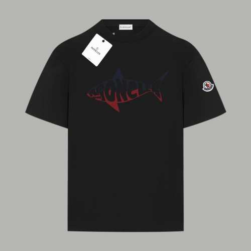 款号：G2163 2025早春Moncler 蒙口 官网同款印花图案 双纱纯棉短袖 - 260G双纱纯棉顶级面料 手感柔软 百分百纯棉独家出货 定染硫化黑无尘处