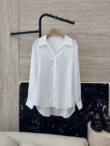 My061#新款衬衫 P380 L P150% 亚麻面料 长袖亚麻衬衫 白色 Mlxl