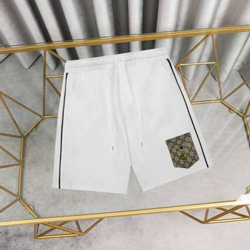Gucci 古驰皮标口袋纯棉短裤卫裤 1:1对版面料300克毛圈高克重百分百纯棉 提前做过预缩水1×1双纱洗一辈子都不会变形的 男女同款 官网细节 字母Logo