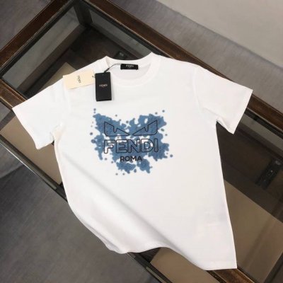 款号：G2166 Fendi 芬迪 2025夏季新款圆领短袖T恤！ - 260G双纱纯棉顶级面料 手感柔软 百分百纯棉独家出货 定染硫化黑无尘处理面料 -面料：