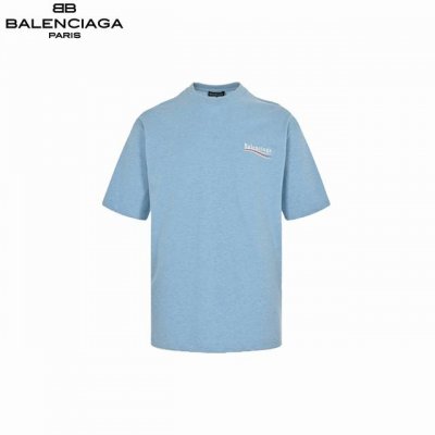 Balenciaga 巴黎世家 雾霾蓝经典可乐短袖 采用进口机器织造而成，布面纹路及毛圈的独特性创造出完美的成衣效果 面料采用净布260克重 搭配320克1*1