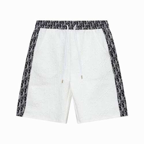 Dior 迪奥 字母提花 织带拼接Logo标识刺绣 五分裤、高品质纯棉 面料、特别手感、超级质感 舒适柔软透气 休闲宽松版型 潮流男女同款 短裤 颜色：白色 码
