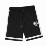 罗意威 Loewe 夏季新款 刺绣Logo拼接织带休闲短裤，高品质纯棉面料、特别手感、超级质感 舒适柔软透气 休闲宽松版型 潮流男女同款 Color：黑色 Si