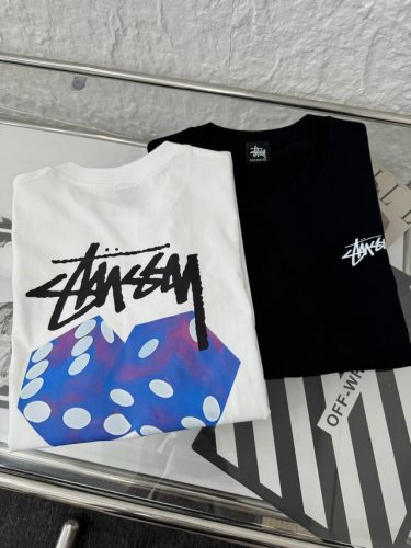 baoy Stussy 斯图西 25Ss 经典基础后背彩色骰子印花情侣短袖T恤 小红书热门爆款，明星网红同款穿搭，男女日常通勤穿搭必备单品！ 高品质260克高克
