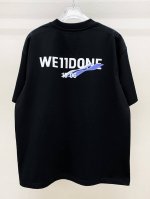 新配色We11Done Ss海浪数码印花T恤 100%全棉 280克厚重双纱面料 前后海浪印花标 黑色 白色 S M L Xl 现货