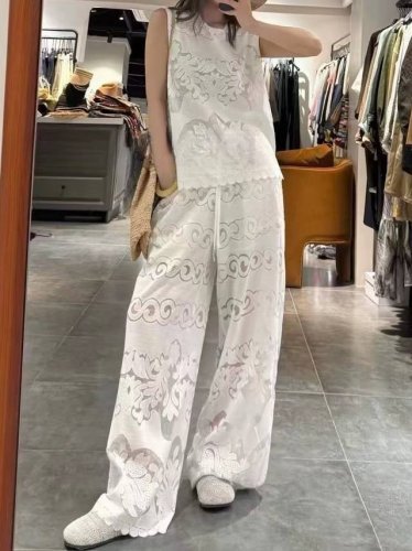 爆款推荐，补单王 ！欧货高级感无袖背心阔腿裤两件套女夏季新款时尚显瘦两件套Smlxl