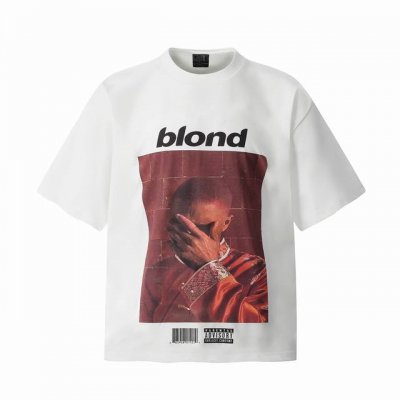 Vt9188 弗兰克 奥申Frank Ocean说唱歌手蛇年限定专辑Big Face人像印花复古短袖T恤 小领口设计 白墨数码直喷印花 高街复古重磅Vintag
