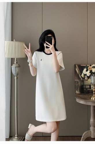 夏季法式大码宽松夏新韩版白色连衣裙S-Xl