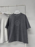 款号：7004-高端品质！25年最新款Choice Hearts硅胶烫钻做旧短袖T恤！ 面料：270G纯棉双纱 颜色： 做旧黑 做旧灰 尺码：S-Xl