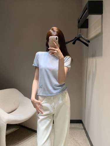 Chane*25Ss夏季新款 糖果色系针织蕾丝Logo短袖上衣丨独家高版出品！原版定制纱线 定制蕾丝刺绣，超细织纱线 工艺精致时髦～～ 喜欢透视感的女生直接穿