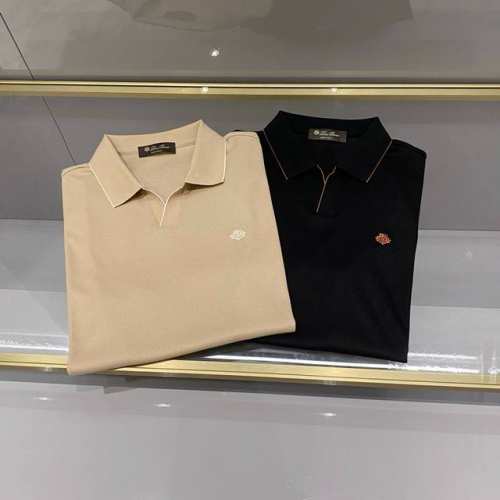 两色高端品质轻商务休闲剪刀领翻领T恤
