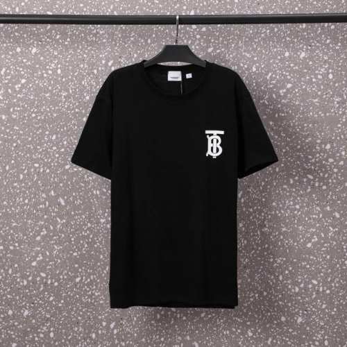 638#Burberry（男女同款）32S双纱爽全棉250克重高品质经典Tb数码直喷工艺-颜色黑/白-码数Xs-L-P90