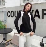 130。 Descente迪桑特 女子运动休闲长袖半高领 训练健身上衣 超大弹力！，好看的黑白拼色点缀让这件衣服上身效果超级棒！超级显瘦喔！吊牌包装套配置齐全，