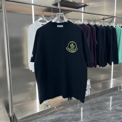 Moncler蒙口2025Ss新款贴布拼色字母割破绣花情侣休闲短袖T恤 最高版本 定制面料290克双纱 贴布拼色割破绣花工艺设计 辅料 开模原版过鉴定领标100