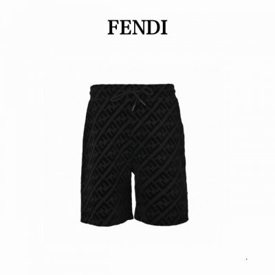 fendi 芬迪 24Ss Ff植绒斜纹字母短裤 重工植绒工艺，全幅饰同色异调Ff植绒图案。腰部有松紧绳，侧面口袋，定制辅料。 颜色：白色、灰色、黑色 Size