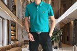 burbe** 巴宝莉2025春夏新款原单男士翻领短袖Polo衫T恤 爆款 简洁时尚百搭 高端品质 无缝包边 胸前烫印战马Logo设计 定制进口双股丝光珠地棉面