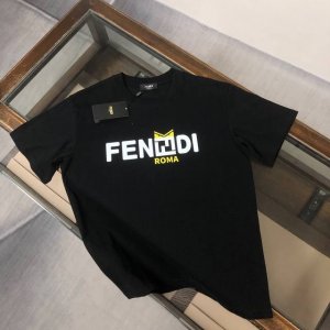 款号：G2167 Fendi 芬迪 2025夏季新款圆领短袖T恤！ - 260G双纱纯棉顶级面料 手感柔软 百分百纯棉独家出货 定染硫化黑无尘处理面料 -面料：
