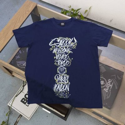 上新 款号：Xbnb091 2025新款Stussybornpaised联名斯图西字母图案Logo印花休闲情侣宽松短袖T恤，经典永远不会过时、人手必备款，260