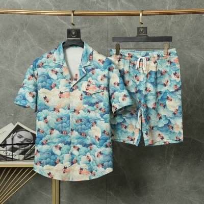 Tai 夏季新款Gucci短袖套装！爆版时尚款，针织提花面料，高清3D印花图案，上身效果超赞，面料舒适柔软，码数M～3Xl