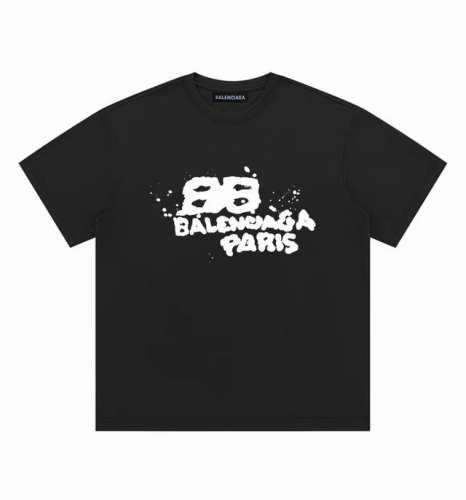 Balenciaga巴黎世家泼墨圆领短袖半袖T恤 面料采用260克纯棉双纱食毛面料 双线二本针压线 久洗不变形 原版定制三标 高端进口印花 随意水洗 情侣可穿