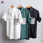 上新 斐乐Fila25款高品质纯棉印花刺绣日系个性长袖衬衫外套 甄选纯棉优质面料 透气吸汗 不变形 不起球 细腻不糙手 耐磨性高 走线工整 亲肤抗皱等特点 让服
