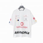 实拍细节图+尺码表 巴黎世家Balenciaga 满Logo赛车服短袖T桖 23年新主麦上身 印花采用椭圆机网点+厚版浆工艺 螺纹刺绣区别市场国产机器 采用田岛
