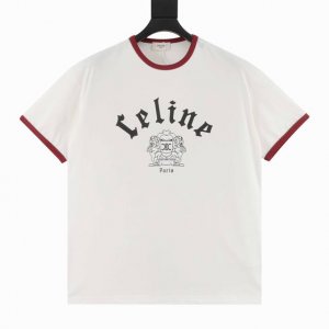 celine 塞琳 字母Logo短袖T恤 三标齐全 采用高端索罗娜布料 前幅采用进口印花图案 手感非常舒服 Os落肩版型 时尚又个性 超级百搭的一款 螺纹领口不