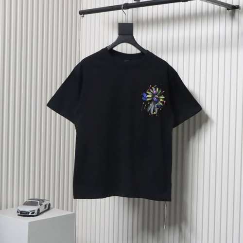chrome Hearts 克罗心 彩绘花瓣短袖 采用直喷进口机器印花 五金辅料均开磨定制正确配置 黑色2025克罗心正品包装 280克定制定染双纱棉 版型大