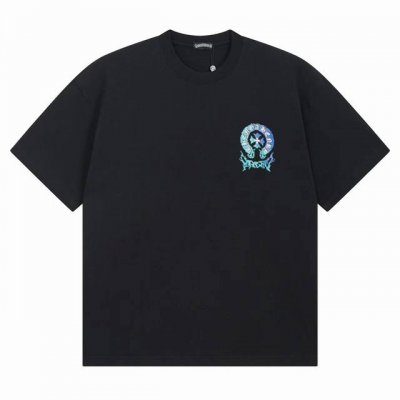 款号Ys12 潮酷克罗心马蹄花黑白色短袖T恤进口胶桨印花立体效果极佳。面料采用高克重250克。正确板形。黑白两色S-Xl