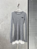 miumiu* 缪缪天丝羊毛拼接白色蕾丝边打底 舒适又时髦 面料超级舒服 单穿叠穿都超好看 Size：S M L
