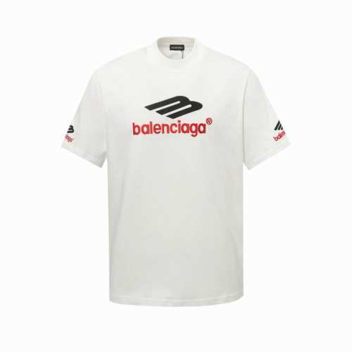 9053# Balenciaga 巴黎世家24Ss 3B大Logo滑雪运动符号四方刺绣短袖T恤半袖 定制270G全棉双纱紧密爽滑面料，布面干净，布纹清晰，手感非