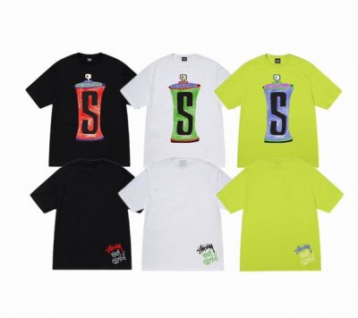 上新款号 S069 stussy斯图西 23Ss 喷漆瓶宽松潮牌情侣休闲短袖T恤男女同款 原版打造 细节高控 -面料精选230G纯棉面料 手感柔软舒适 吸汗透气